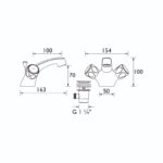 Bristan Club Dual Flow Basin Mixer with Waste, Metal Heads