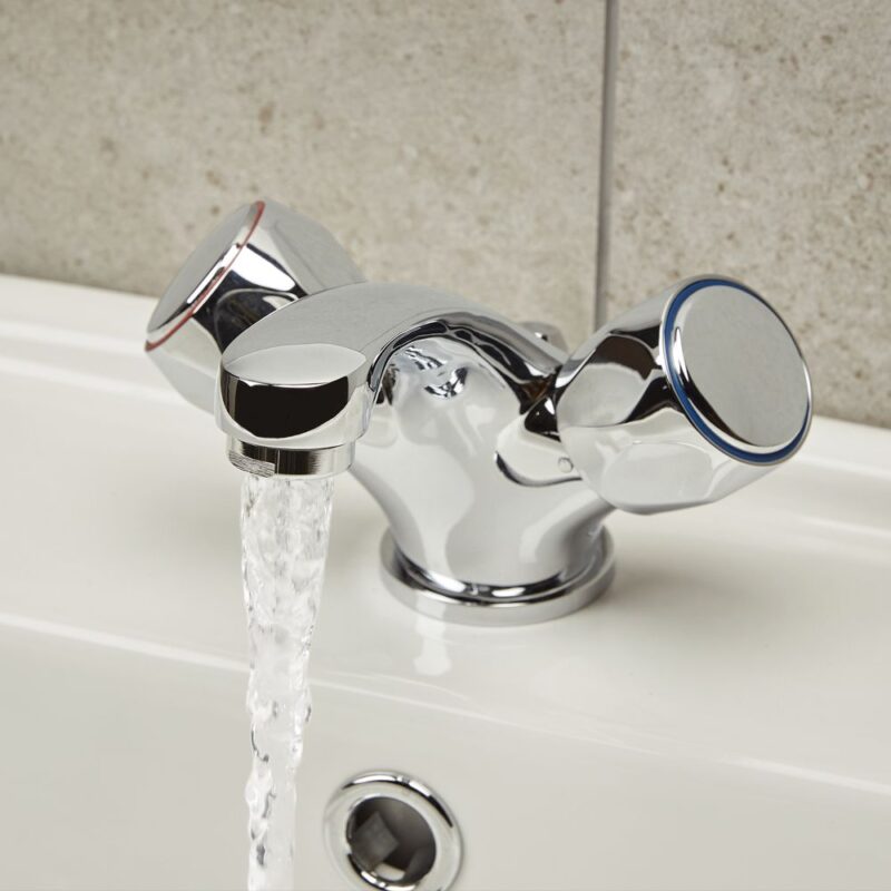 Bristan Club Dual Flow Basin Mixer with Waste, Metal Heads