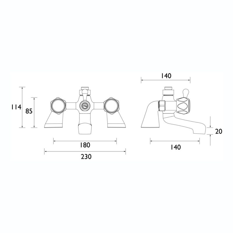Bristan Club Pillar Bath Shower Mixer
