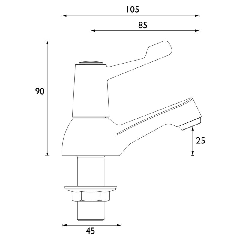 Bristan Lever Basin Taps with 3" (76mm) Levers