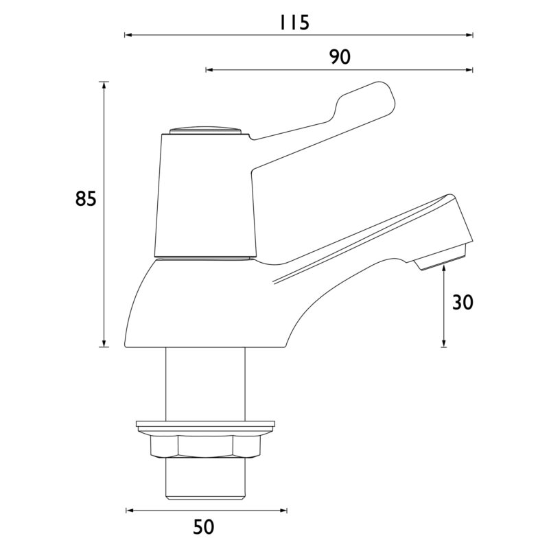 Bristan Lever Bath Taps with 3" (76mm) Levers
