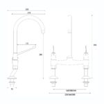 Bristan Lever Bridge Deck Sink Mixer with 6" Levers