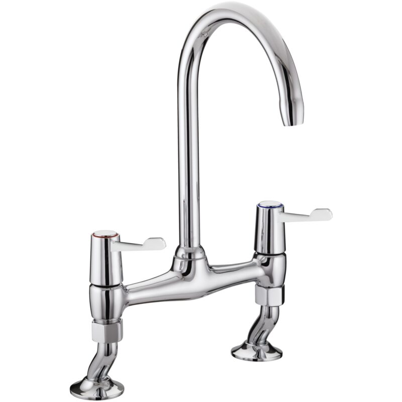 Bristan Lever Bridge Deck Sink Mixer with 3" Levers Chrome Bristan Lever Bridge Deck Sink Mixer with 3" Levers Chrome