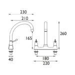 Bristan Lever Deck Sink Mixer with 3" Levers Chrome