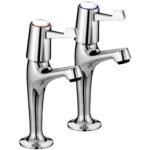 Bristan High Neck Pillar Taps with 3" Levers Chrome