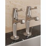Bristan High Neck Pillar Taps with 3" Levers Chrome