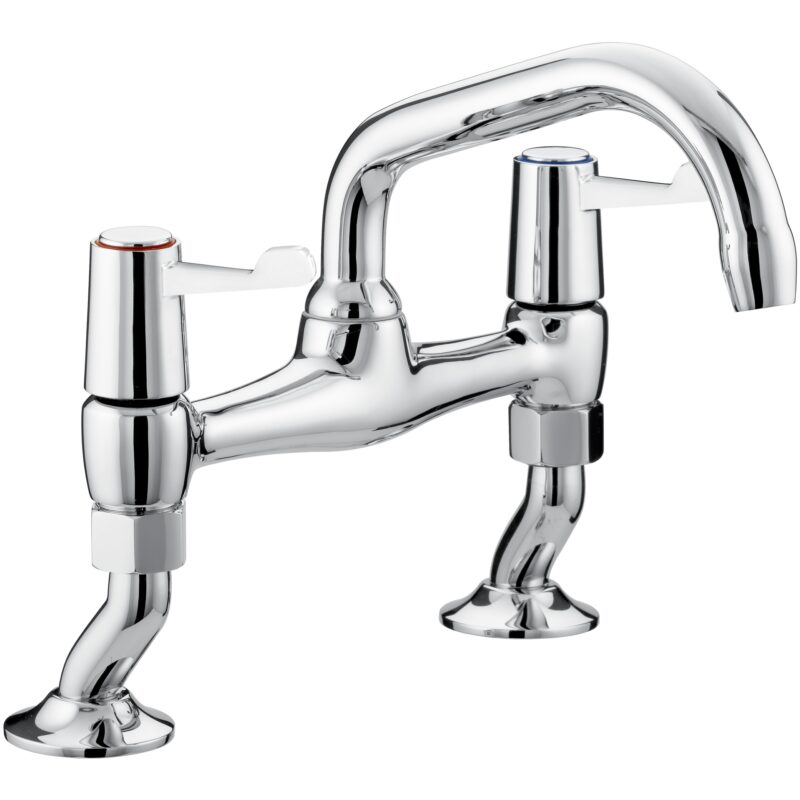 Bristan Lever Pillar Bridge Sink Mixer with Ceramic Disc Valves Chrome