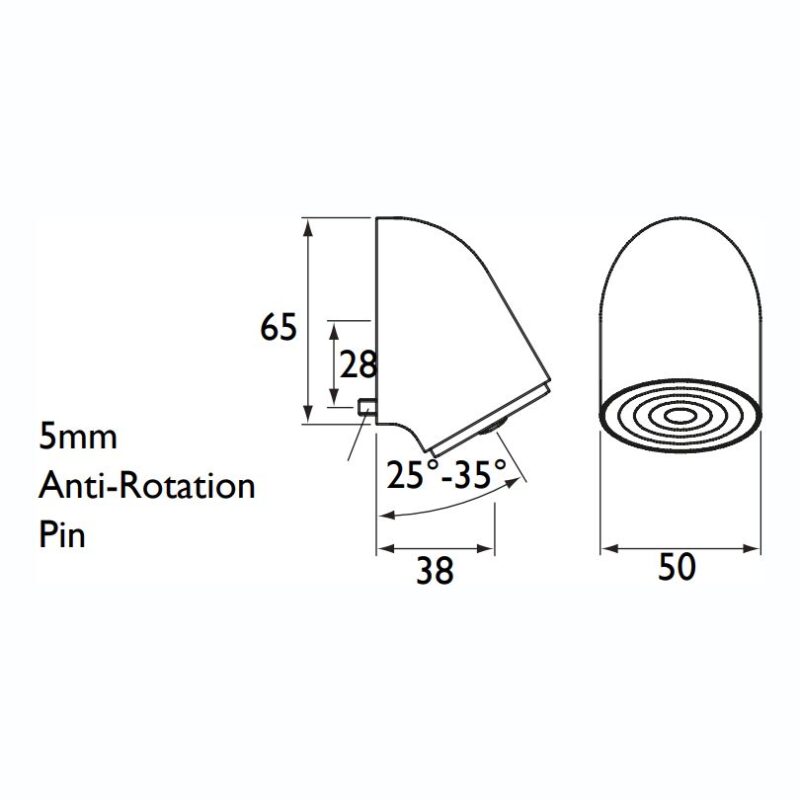 Bristan Vandal Resistant Adjustable Fast Fit Duct Shower Head