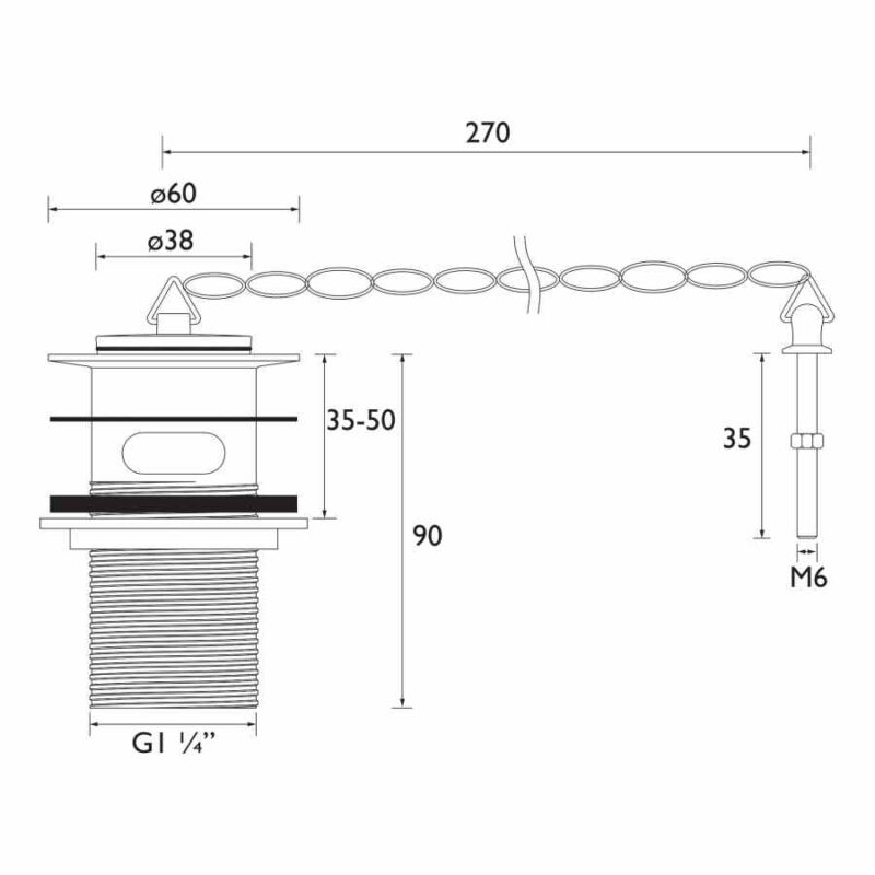 Bristan Basin Waste with Plug Slotted Chrome