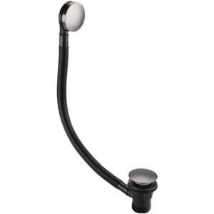 Bristan Round Clicker Bath Waste with Overflow Gun Metal Grey