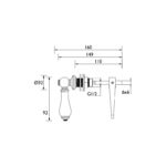 Bristan Cistern Lever 3 Chrome with White Components
