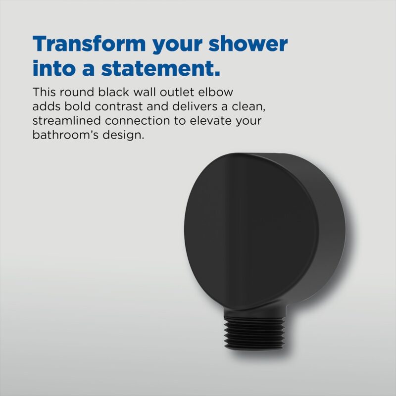 Bristan Round Wall Outlet Elbow Black