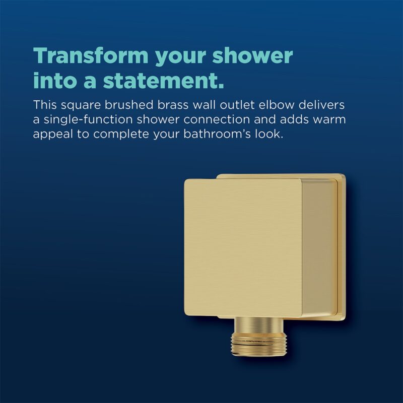 Bristan Square Wall Outlet Elbow Brushed Brass