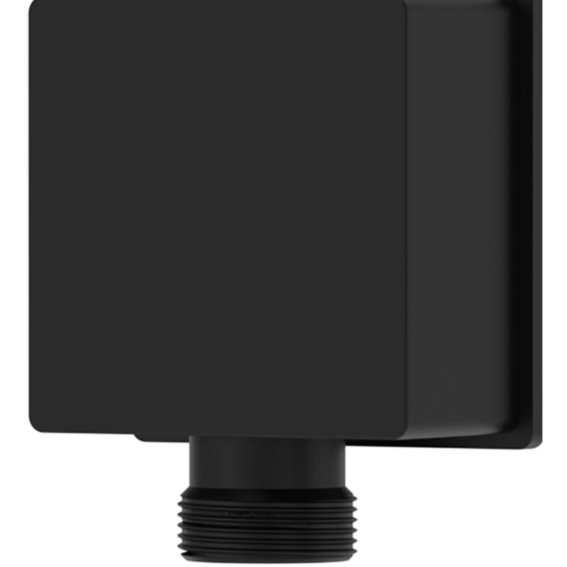Bristan Square Wall Outlet Elbow Black