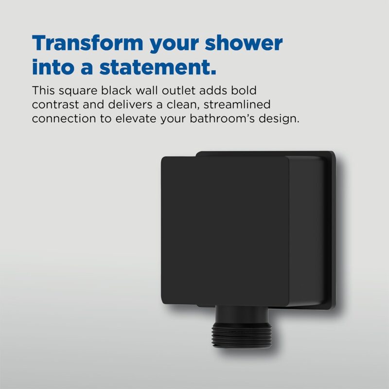 Bristan Square Wall Outlet Elbow Black