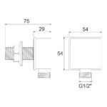 Bristan Square Wall Outlet Elbow Chrome