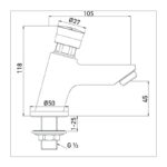 Bristan Single Luxury Soft Touch Timed Flow Basin Tap Chrome
