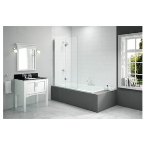 Merlyn 900x1500mm 2-Panel Hinged Bath Screen Left Hand