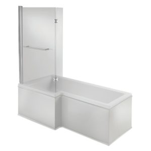 Bathrooms To Love Solarna L Shape 1500x700mm LH Shower Bath Pack