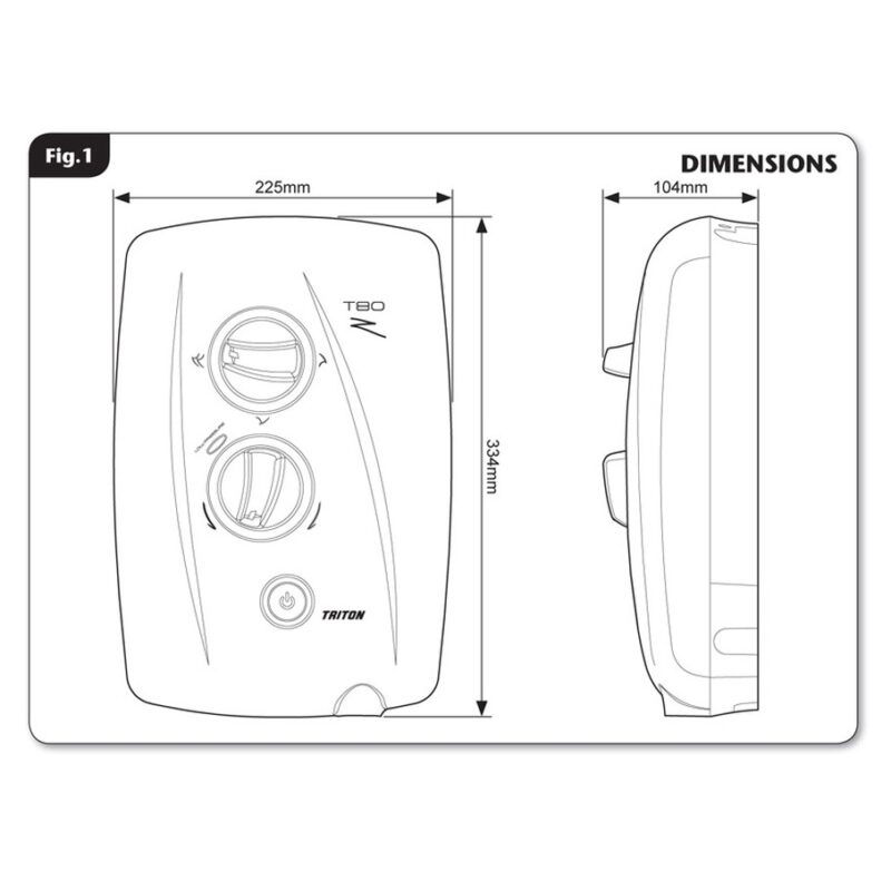 Triton T80ZFF Electric Shower 8.5kW White/Chrome