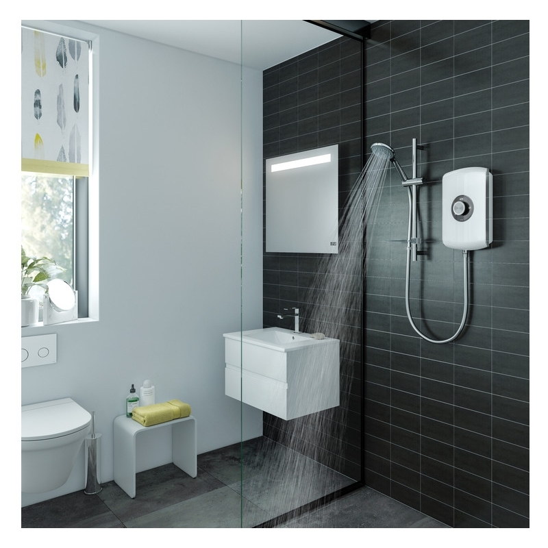 Triton Amore Electric Shower 8.5kW Brushed Steel