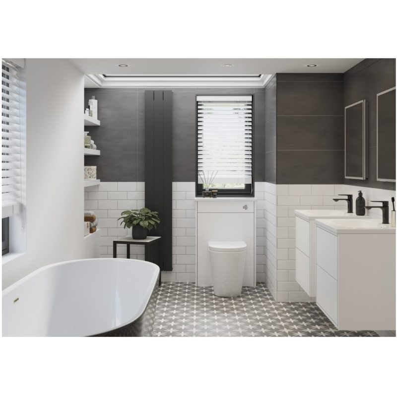 Bathrooms To Love Perla 900mm 2 Drawer Wall Vanity Unit Matt White