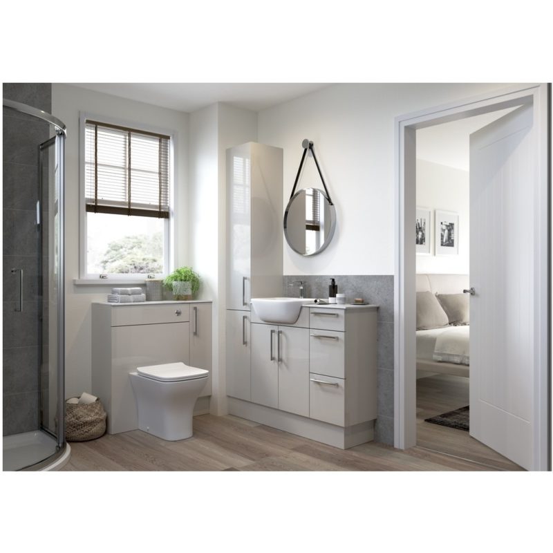Bathrooms To Love Alba 500mm Vanity Unit Light Grey Gloss