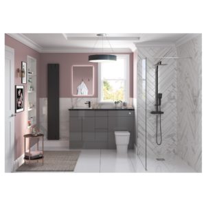 Bathrooms To Love Valesso 2200x330mm Tall End Panel Onyx Grey