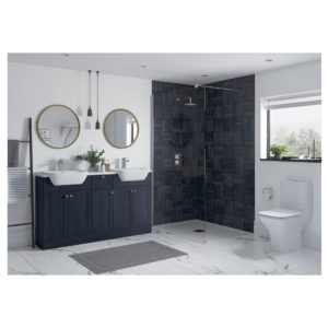 Bathrooms To Love Benita 330x2200mm Tall End Panel Indigo Ash