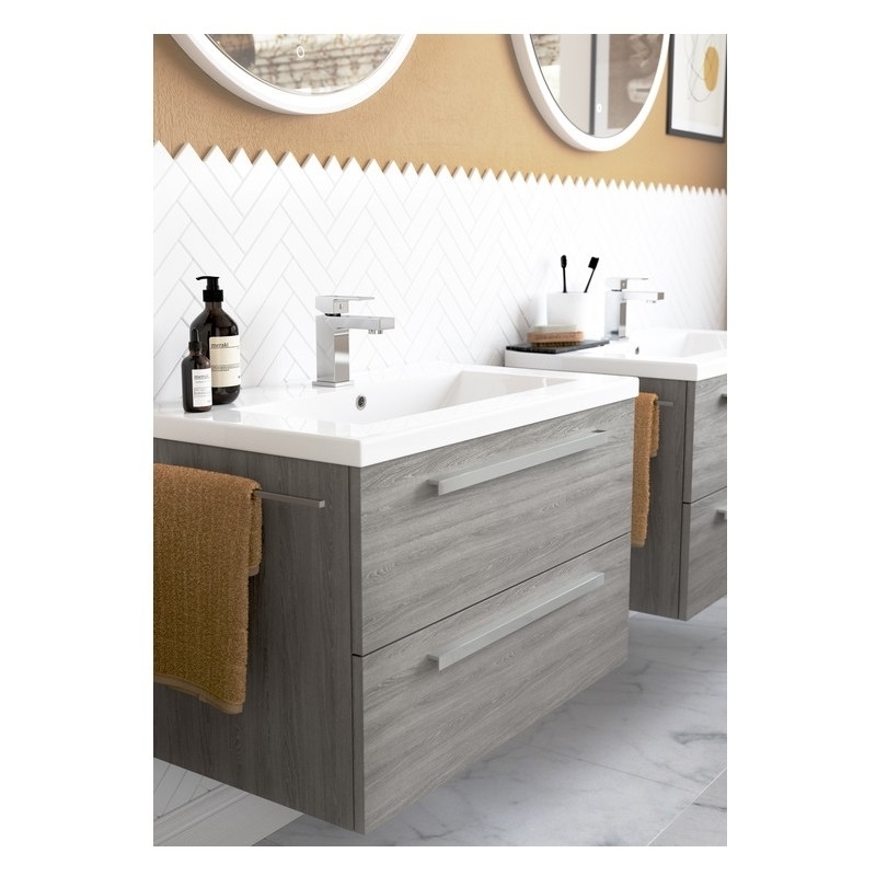 Bathrooms To Love Morina 800mm Wall Vanity Unit Elm Grey