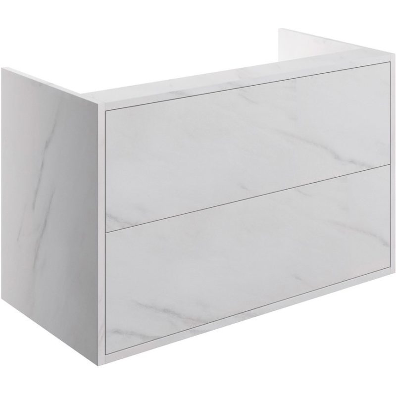 Bathrooms To Love Perla 900mm 2 Drawer Wall Vanity Unit Marble