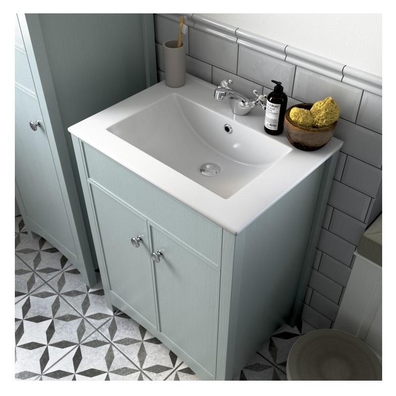 Bathrooms To Love Lucia 610mm Vanity Unit & Basin Sea Green Ash