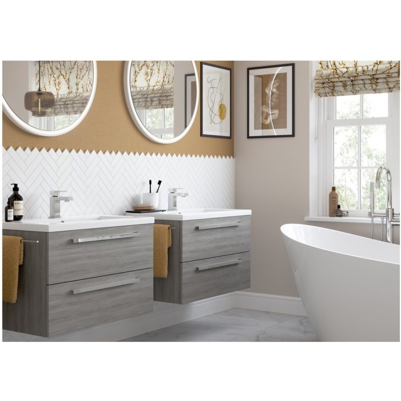 Bathrooms To Love Morina 615mm Wall Vanity Unit & Basin Elm Grey