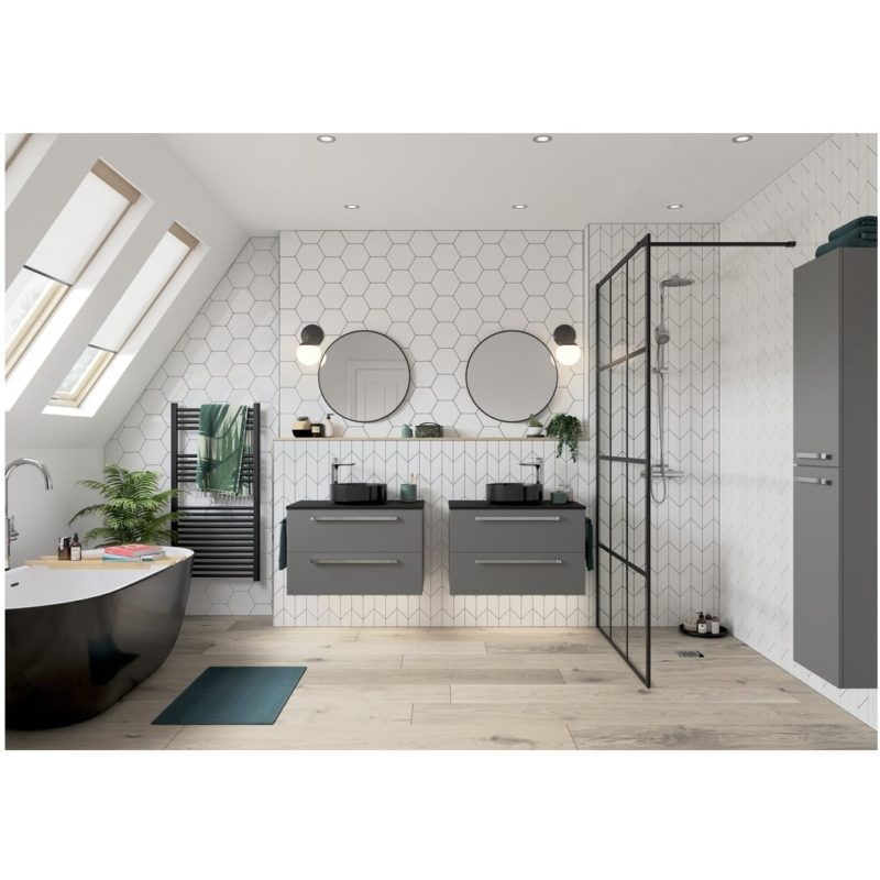 Bathrooms To Love Morina 615mm Wall Unit & Basin Matt Urban Grey
