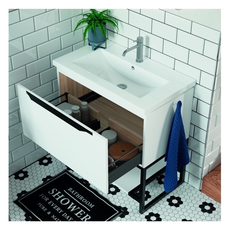 Bathrooms To Love Framework 800mm Floor Unit & Basin Matt White