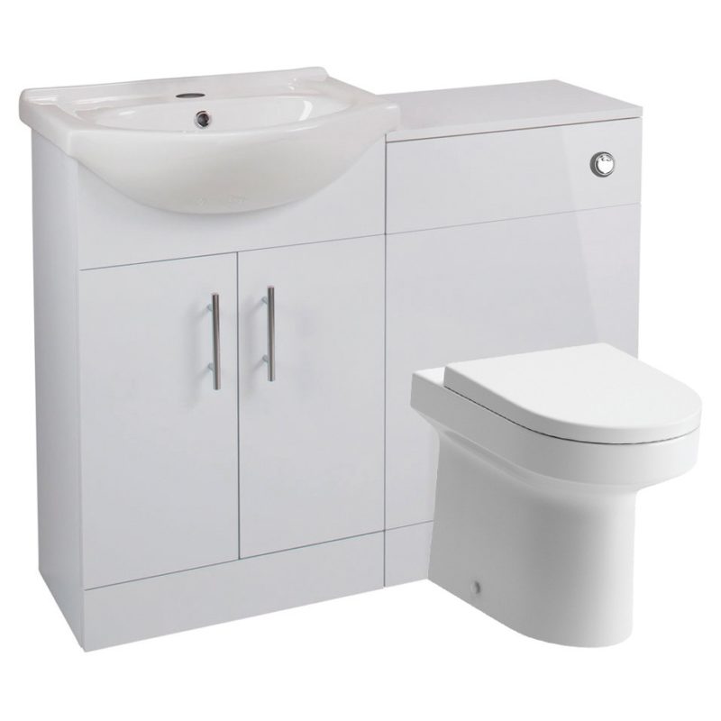Bathrooms To Love Vista 550mm Basin & WC Unit Pack White