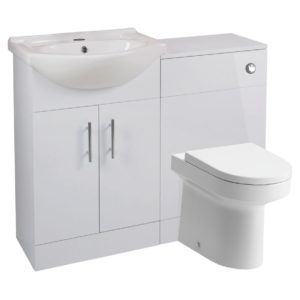 Bathrooms To Love Vista 650mm Basin & WC Unit Pack White