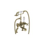 Burlington Claremont Bath Shower Mixer Gold/White