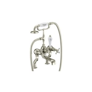 Burlington Claremont Bath Shower Mixer Nickel/White