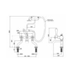 Burlington Claremont Bath Shower Mixer Nickel/White