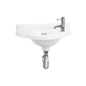 Burlington Small 50.5cm Curved Front 1 Right Tap Hole Basin