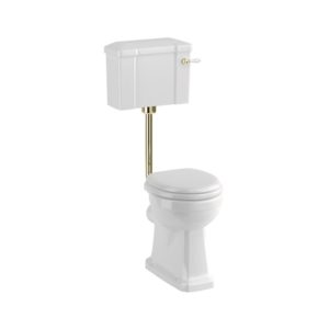 Burlington Standard Low Level Toilet, 520 Lever Cistern, White/Gold