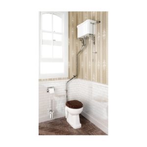 Burlington High-Level Toilet with Angled Flush Pipe Kit