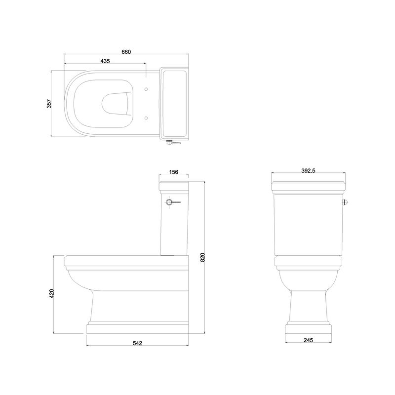 Burlington Riviera Close Coupled Back-To-Wall Toilet with Soft Close Seat