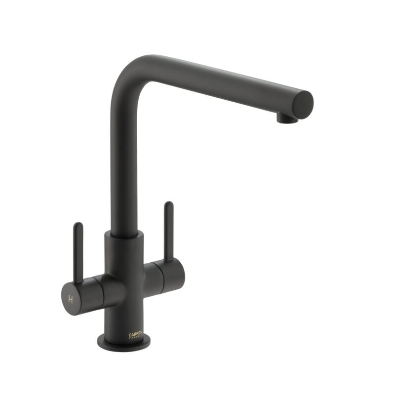 Carron Phoenix Rosolina L-Spout Kitchen Sink Mixer Tap Matt Black