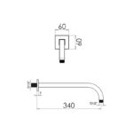 Cifial 340mm Curved Fixed Wall Shower Arm