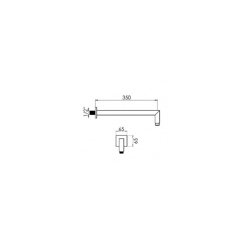 Cifial Square 350mm Fixed Wall Arm Chrome