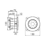 Cifial Round Concealed Body Jet Chrome