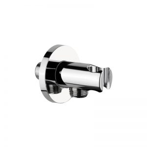 Cifial Round Combined Wall Outlet & Park Bracket Chrome