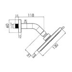 Cifial Claro 130mm Multi Function Head with 118mm Wall Arm